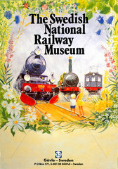 'The Swedish National Railway Museum' SNRM poster  1984.