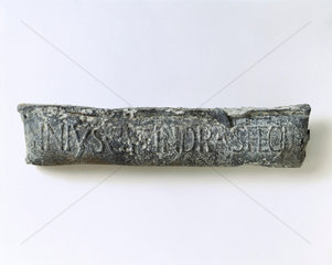 Section of lead water pipe  Roman  100 BC-200 AD.