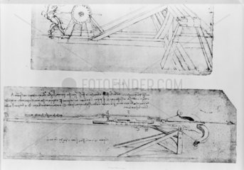 Sketch of a crossbow.
