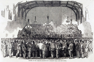 'Meeting of Operative Engineers in St Martin’s Hall’  London  January 1852.