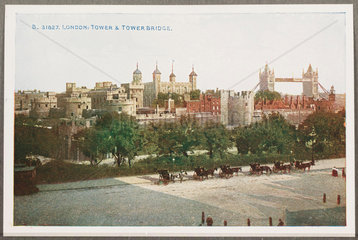 'London: Tower And Tower Bridge'  c 1914.