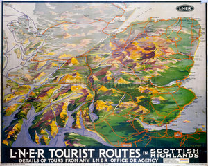 'Tourist Routes in Scottish Highlands'  LNER poster  1923-1947.