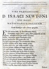 Page one of Edmond Halley's Ode to Newton  1687.