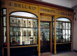 J Bell & Co’s chemist shop front  1798-1909.