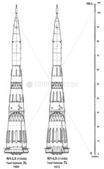 Development of the Soviet N1 rocket  c 1965-1972.