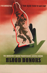‘Blood Donors’  public health poster  c 1939-1945.