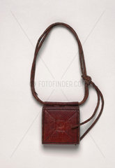 Tooled leather amuletic case  Sudanese  c 1890-1920.
