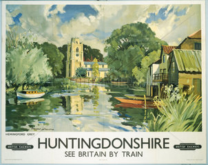 Hemingford Grey  Huntingdonshire  BR poster  c 1950s.