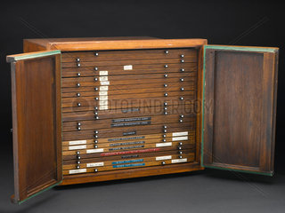 Dr J C Wagner's slide cabinet  1950-1991.