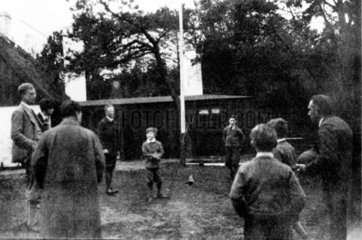 Niels Bohr  Danish theoretical physicist  playing football  c 1910.