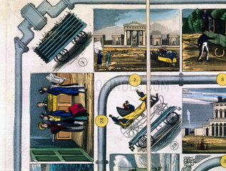 Four early railway scenes c 1840 from 'Wall