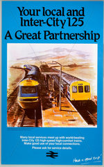 Your Local and Inter-City 125'  BR Poster by Vic Millington  c 1980.
