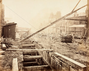 Construction of the Metropolitan District Railway  London  c 1868.