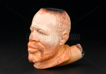 Pipe bowl in the shape of a head  European  1860-1900.