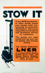 'Stow It (in an LNER Warehouse)'  LNER poster  1923-1947.
