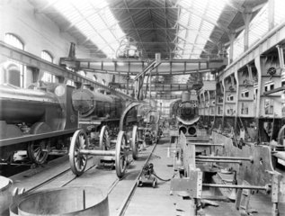 Erecting shop at Horwich works  Lancashire  21 August 1909.