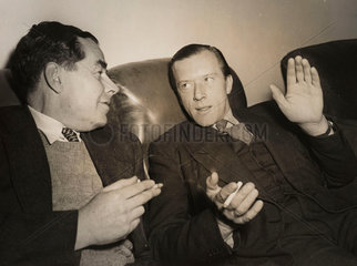 British script writers ‘Tibby’ Clarke and Jack Whittingham  November 1950.