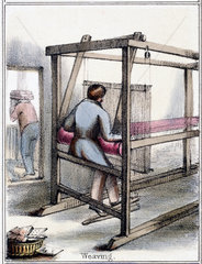 'Silk Weaving'  c 1845.