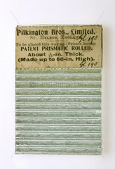 Patent prismatic rolled glass  c 1892-1930.