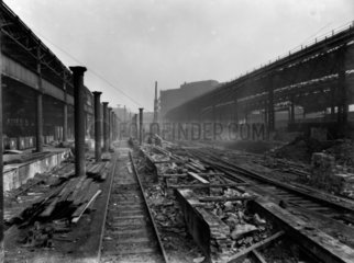 Construction of the new goods shed  Padding