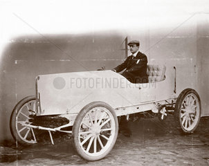 C S Rolls with of his record-breaking 80 hp Mors Racer  1903.