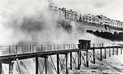 ‘Rough Sea over Electric Railway  Kemptown  Brighton’  late 19th century.