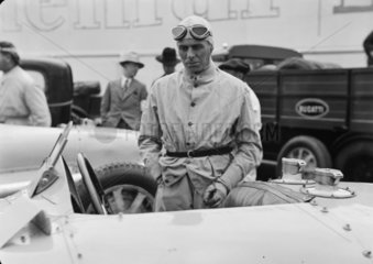 Achille Varzi with Bugatti racing car  Berlin  1933.