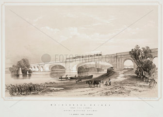 The Maidenhead Bridge  Berkshire  c 1845.