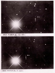 Two photographs of Pluto  March 1930.