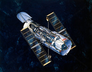 Drawing of Hubble Telescope  1980s.