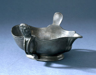 Pewter sauce boat with unknown touchmark  English  18th century.