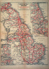 Map of England as served by the London & North Eastern Railway  c 1930.