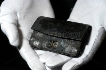 Wallet recovered from the wreck of the ‘Titanic’  1912.