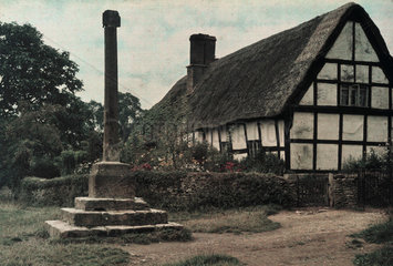 ‘The Village Cross  Ashton-Under-Hill  Gloucestershire’  1910-1915.