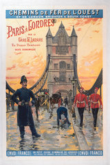Tower Bridge  London  LBSCR poster  1900-1922.