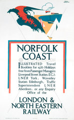 'Norfolk Coast - Illustrated Travel Booklets'  LNER poster  1926.