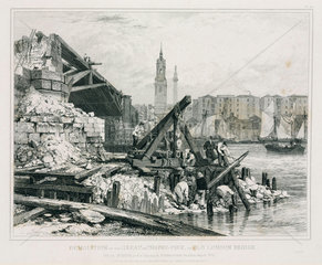 Demolition of the old London Bridge  1832.