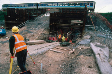 Wakefield Europort under construction  Yorkshire  June 1995.
