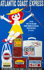 'Atlantic Coast Express'  BR (SR) poster  1960.