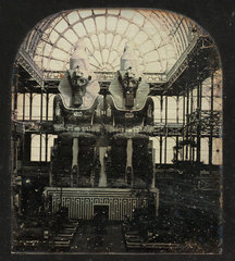 Part of a stereodaguerreotype of statues in the Crystal Palace  c 1855.