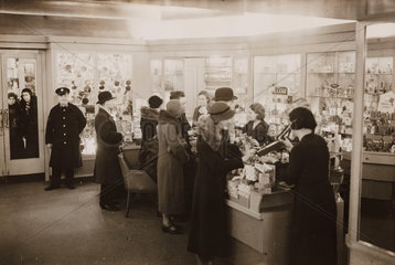 Interior of Boots the Chemist  Regent Street  London  8 December 1932.