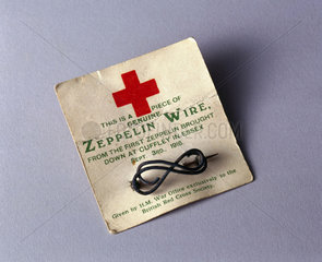 Red Cross fund-raising brooch made from Zeppelin wire  1917.