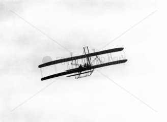 Orville Wright flying the first Signal Corps Army aeroplane  USA  1908.