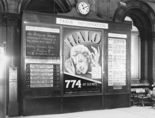 Notice board  St Pancras Station  London  Second World War  1939.