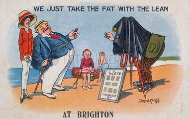 ‘We Just Take the Fat with the Lean  at Brighton'  c 1920s.