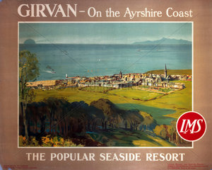 'Girvan  the popular seaside resort'  LMS poster  c 1950s.