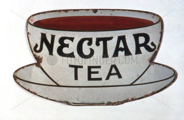 Sign advertising 'Nectar Tea'  c 1920.