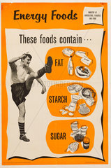 ‘Energy foods’  public health poster  1960s.