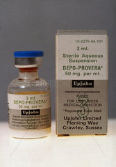 3ml bottle of Depo-Provera slow-release contraceptive  1979-1981.