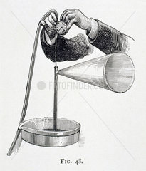 Demonstrating 'Chichester Bell's Singing Water-jet'  1912.